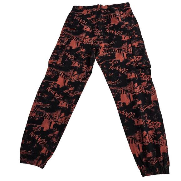Streetwear Society Joggers Womens L Cargo Pants Love Graphic Graffiti Y2K Skater - Picture 2 of 12